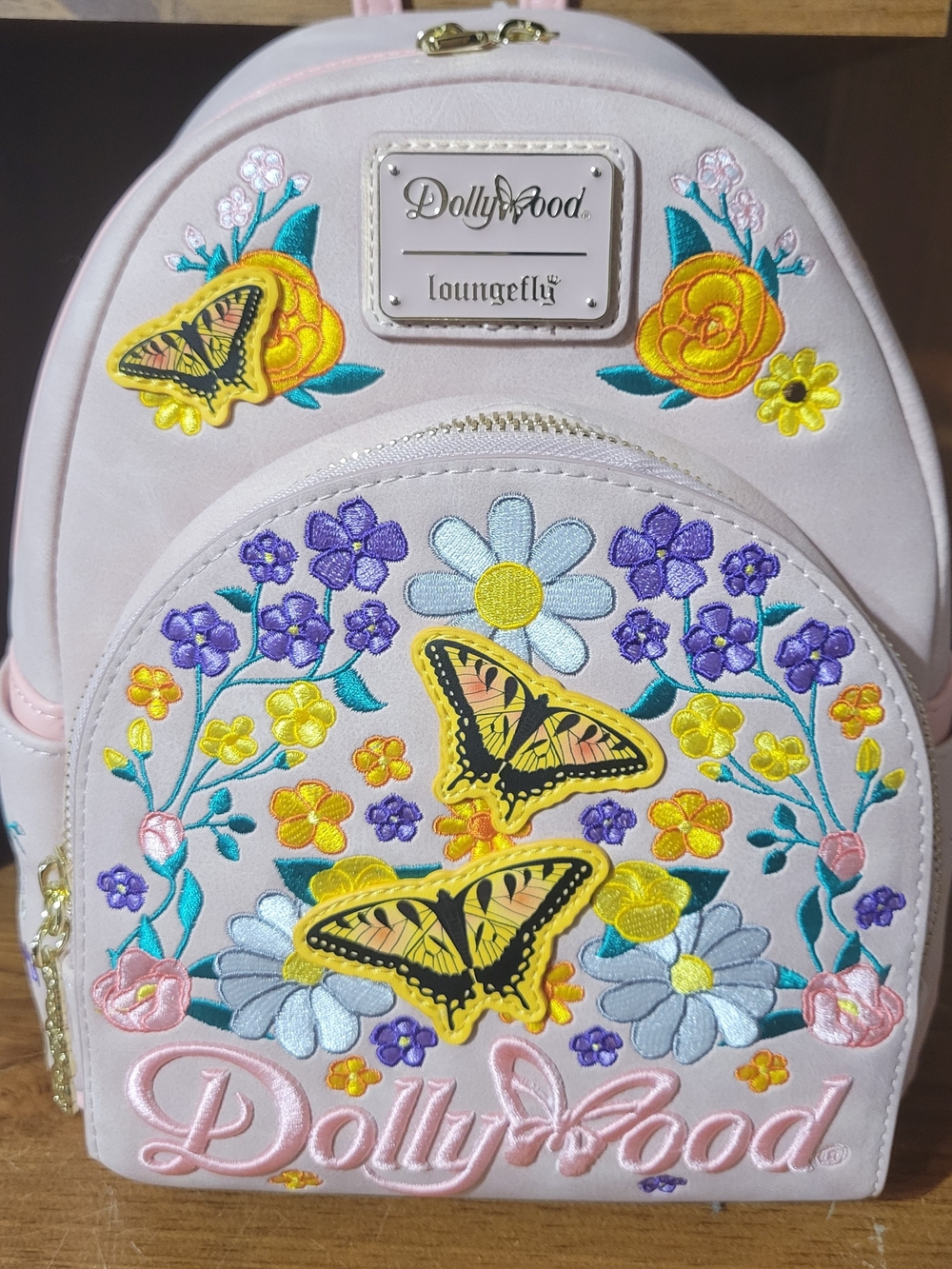 Price Is Frim Loungefly Dollywood Pink Butterfly Collection Mini Backpack. Nwt